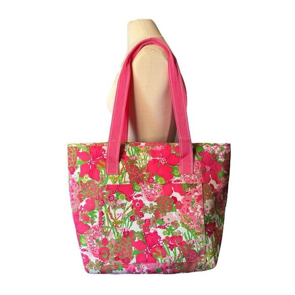 Lilly Pulizer Pink Beach Rose Insulated Large Shoulder Tote Bag Picnic Cooler - Picture 1 of 10